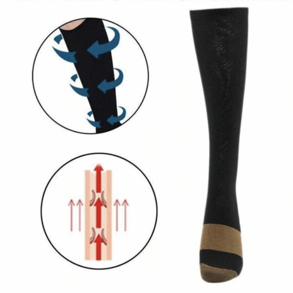 copper compression socks better blood circulation ankle stabilisation