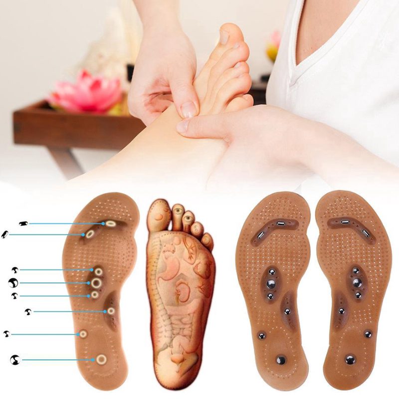 Massage  Acupressure Weight Loss Slimming Insoles Therapy Magnetic @Y 