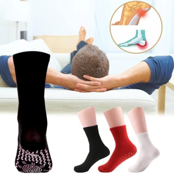 tourmaline therapy socks self heating magnetic pain relief plantar fasciitis heel spur blood circulation faster healing