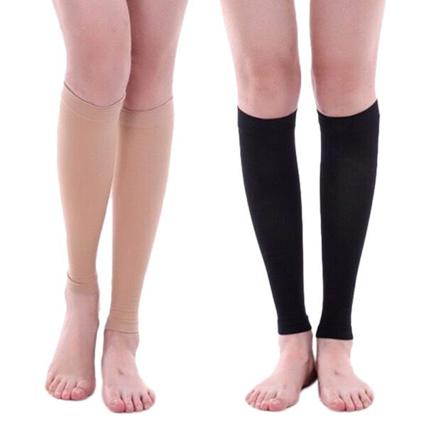 pro compression calf sleeves black and skin colors one pair