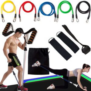 full body home workout resistance bands set 100 lbs