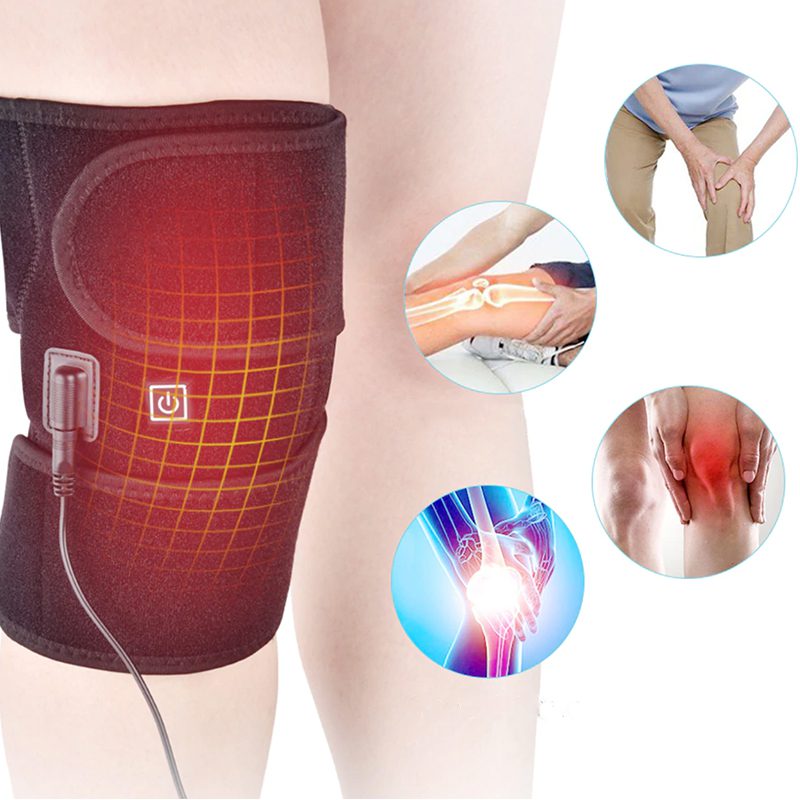 Heated Knee Brace Wrap 3 Adjustable Temperature Thermal Therapy Heated knee  pad with USB Adapter Heating Pad for Arthritis Pain Relief (No Battery)