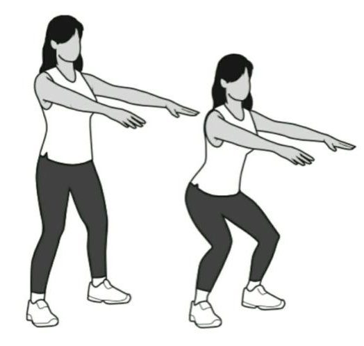 half squat exercise illustration