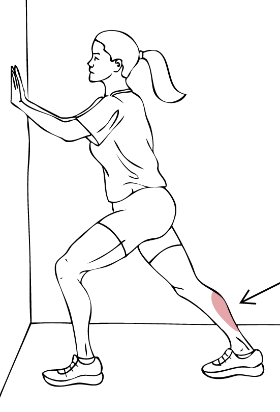 heel and calf wall stretch