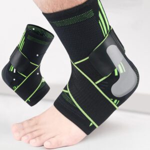 heel and ankle support brace with straps and sprain protection