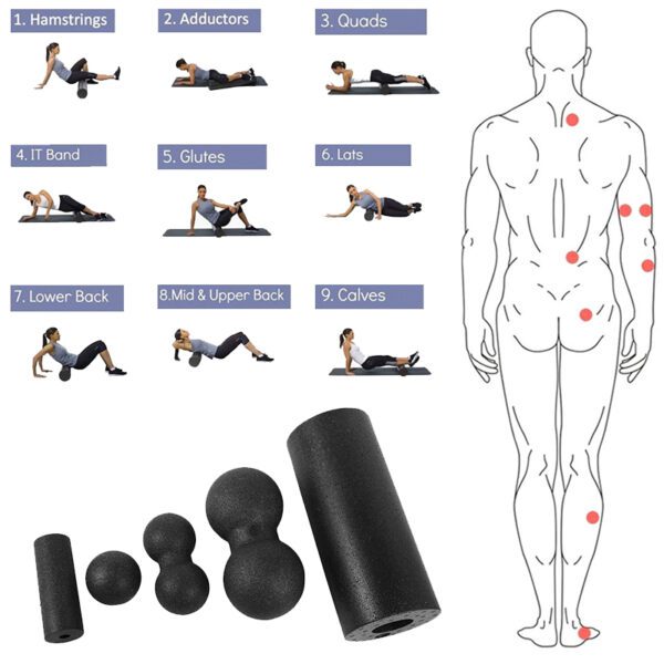 ultimate massage foam roller set for self-massage of all body parts and areas