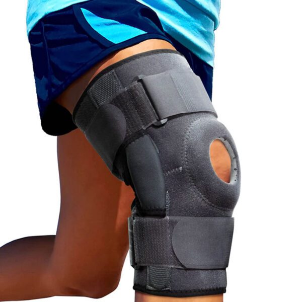 double hinged knee brace pain relief torn meniscus knee pain support aluminium straps adjustable